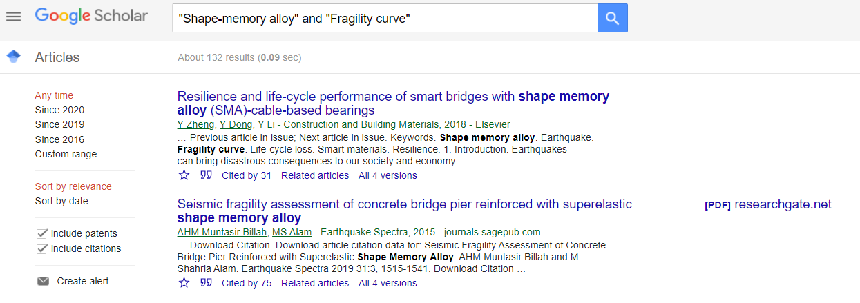 نتایج جستجو در گوگل اسکولرا