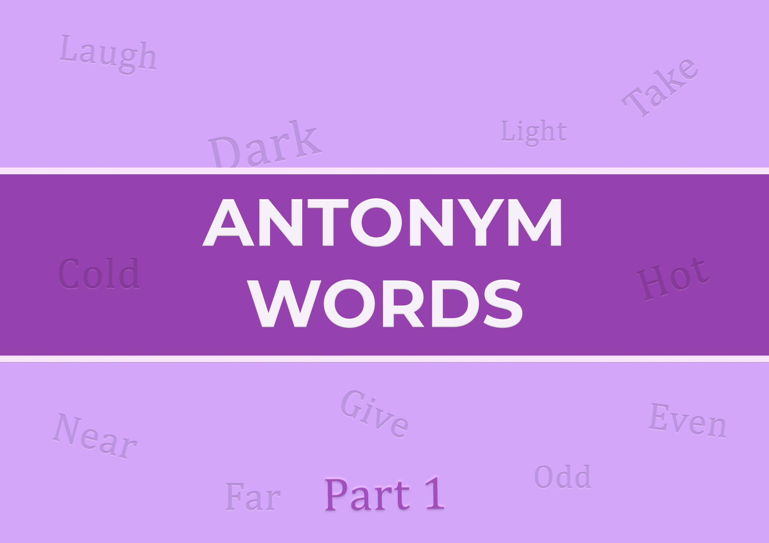 کلمات متضاد | antonym words | part 1